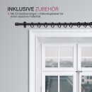 Gardinenstangen-Set mit dekorativen Endstücken 120-220 cm Schwarz Roma