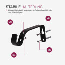 Gardinenstangen-Set mit dekorativen Endstücken 120-220 cm Schwarz Kegel