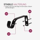 Gardinenstangen-Set mit dekorativen Endstücken 120-220 cm Schwarz Lilie