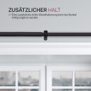 Gardinenstangen-Set mit dekorativen Endstücken 120-220 cm Schwarz Lilie