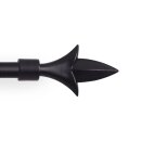 Gardinenstangen-Set mit dekorativen Endstücken 120-220 cm Schwarz Lilie