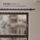 Gardinenstangen-Set mit dekorativen Endstücken 120-220 cm Schwarz Zylinder