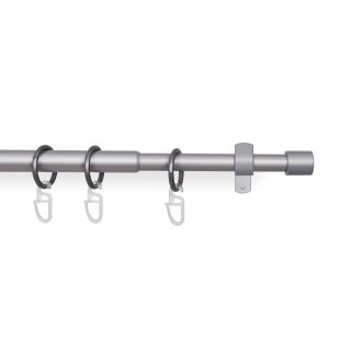 Gardinenstangen-Set mit dekorativen Endstücken 120-220 cm Silber Basic
