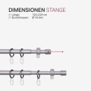 Gardinenstangen-Set mit dekorativen Endstücken 120-220 cm Silber Basic