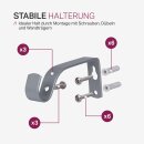 Gardinenstangen-Set mit dekorativen Endstücken 120-220 cm Silber Basic
