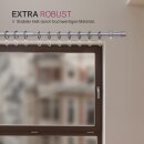 Gardinenstangen-Set mit dekorativen Endstücken 120-220 cm Silber Basic