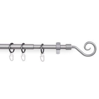 Gardinenstangen-Set mit dekorativen Endstücken 120-220 cm Silber Roma