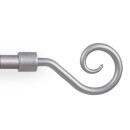 Gardinenstangen-Set mit dekorativen Endstücken 120-220 cm Silber Roma