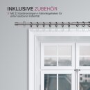 Gardinenstangen-Set mit dekorativen Endstücken 120-220 cm Silber Lilie