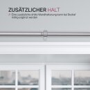 Gardinenstangen-Set mit dekorativen Endstücken 120-220 cm Silber Lilie