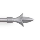 Gardinenstangen-Set mit dekorativen Endstücken 120-220 cm Silber Lilie