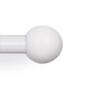 Gardinenstangen-Set mit dekorativen Endstücken 120-220 cm Weiß Kugel