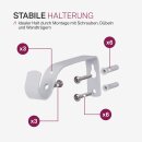 Gardinenstangen-Set mit dekorativen Endstücken 120-220 cm Weiß Lilie