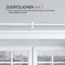 Gardinenstangen-Set mit dekorativen Endstücken 120-220 cm Weiß Lilie