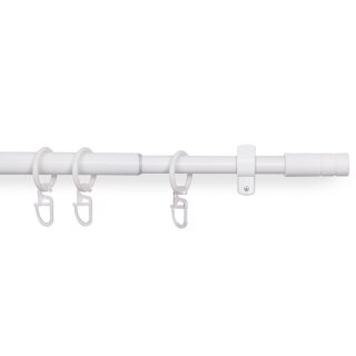 Gardinenstangen-Set mit dekorativen Endstücken 120-220 cm Weiß Zylinder