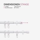 Gardinenstangen-Set mit dekorativen Endstücken 120-220 cm Weiß Zylinder