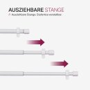 Gardinenstangen-Set mit dekorativen Endstücken 120-220 cm Weiß Zylinder