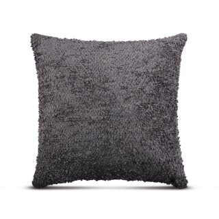 Kissen "Chenille" mit verd. Reißverschluss Anthrazit 60x60cm - Kissenhülle