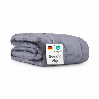 Gewichtsdecke mit Fleecebezug Anthrazit 150x200cm 6kg