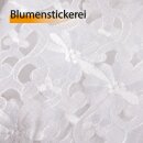 Türpanneaux 180x60cm mit Stickerei - Blumen (Weiß) inkl. Vitragestange 60-90cm