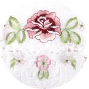 Türpanneaux 180x60cm mit Stickerei - Bumen (Rose) inkl. Vitragestange 60-90cm