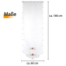 Türpanneaux 180x60cm mit Stickerei - Bumen (Rose) inkl. Vitragestange 60-90cm