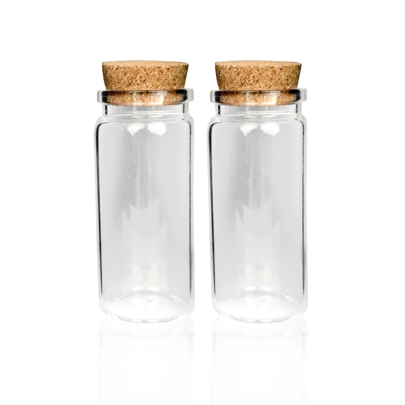 Fläschchen Glas mit Korken Set, (50ml) 8cm