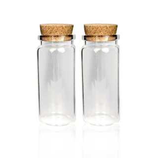 Fläschchen Glas mit Korken Set, (50ml) 8cm - 16er Pack