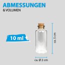 Fläschchen Glas mit Korken Set, (10ml) 5cm - 16er Pack