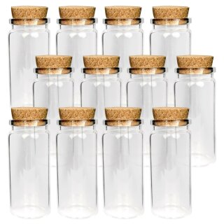 Fläschchen Glas mit Korken 50ml - 24er Pack
