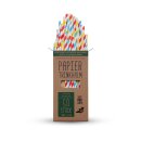 Trinkhalme Papier "Bunt" - 50 tlg. 1er Set (50...