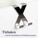 Fenster- und Türhaken Edelstahl "X" - 2er Set ( 4 Haken )