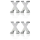 Fenster- und Türhaken Edelstahl "X" - 4er Set ( 8 Haken )