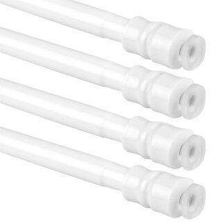 Klemmstange mit Schraubtechnik ausziehbar ohne Bohren (Saugnapf) weiß - perlweiß 25 - 40 cm ( 4er Pack )
