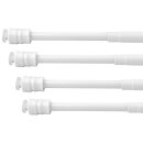 Klemmstange mit Schraubtechnik ausziehbar ohne Bohren (Saugnapf) weiß - perlweiß 25 - 40 cm ( 4er Pack )