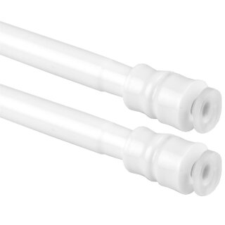 Klemmstange mit Schraubtechnik ausziehbar ohne Bohren (Saugnapf) weiß - perlweiß 100 - 140 cm ( 2er Pack )