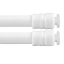 Klemmstange mit Schraubtechnik ausziehbar ohne Bohren (Saugnapf) weiß - perlweiß 100 - 140 cm ( 2er Pack )