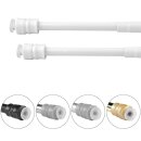 Klemmstange mit Schraubtechnik ausziehbar ohne Bohren (Saugnapf) weiß - perlweiß 100 - 140 cm ( 2er Pack )