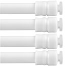 Klemmstange mit Schraubtechnik ausziehbar ohne Bohren (Saugnapf) weiß - perlweiß 100 - 140 cm ( 4er Pack )