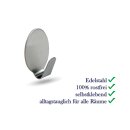 Wandhaken Edelstahl selbstklebend, Oval - 12er Set