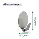 Wandhaken Edelstahl selbstklebend, Oval - 12er Set