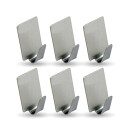Wandhaken Edelstahl selbstklebend, Rechteckig - 12er Set