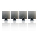 Wandhaken Edelstahl, selbstklebend, Quadrat - 16er Set