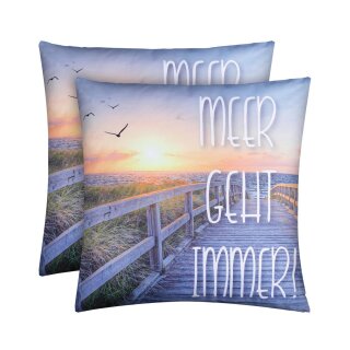 Outdoorkissen Sommer 45x45 cm wasserabweisend Meer geht Immer 2er-Pack