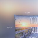 Outdoor Kissen mit Strandmotiv - Meer geht immer - 2 Stück (2er Pack)