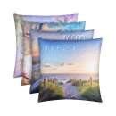 Outdoor Kissen mit Strandmotiv - Meer geht immer - 2 Stück (2er Pack)