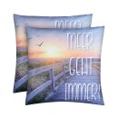 Outdoorkissen Sommer 45x45 cm wasserabweisend Meer geht Immer 2er-Pack