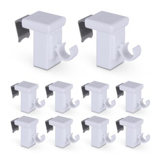 Klemmträger für Caféhausstangen Weiß 10er Pack