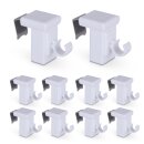 Klemmträger für Caféhausstangen Weiß 10er Pack