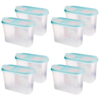 Frischhaltebox Schüttdose 1,4 Liter - 8er Pack (8 Stück) Türkis